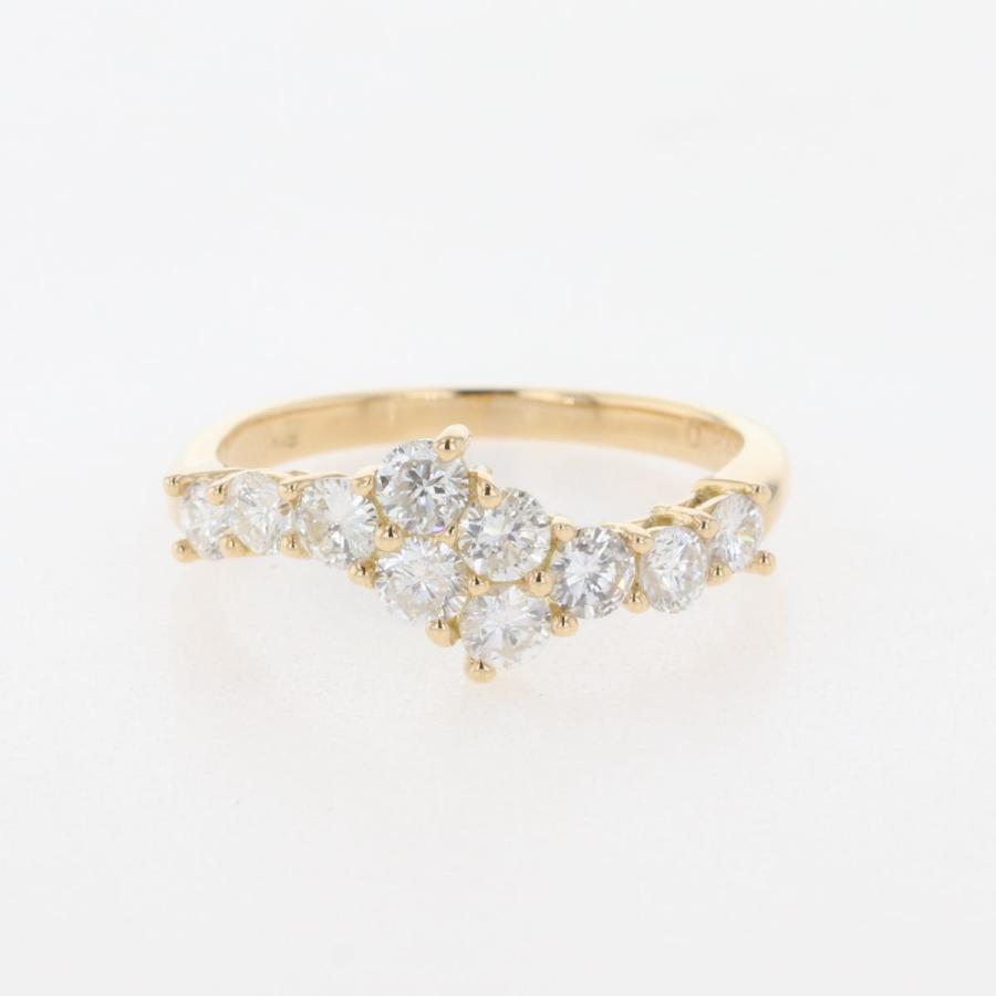 k18メレダイヤリング　11号♪ メレダイヤ デザインリング 約11号 YG アクセサリー｜www.zseeb