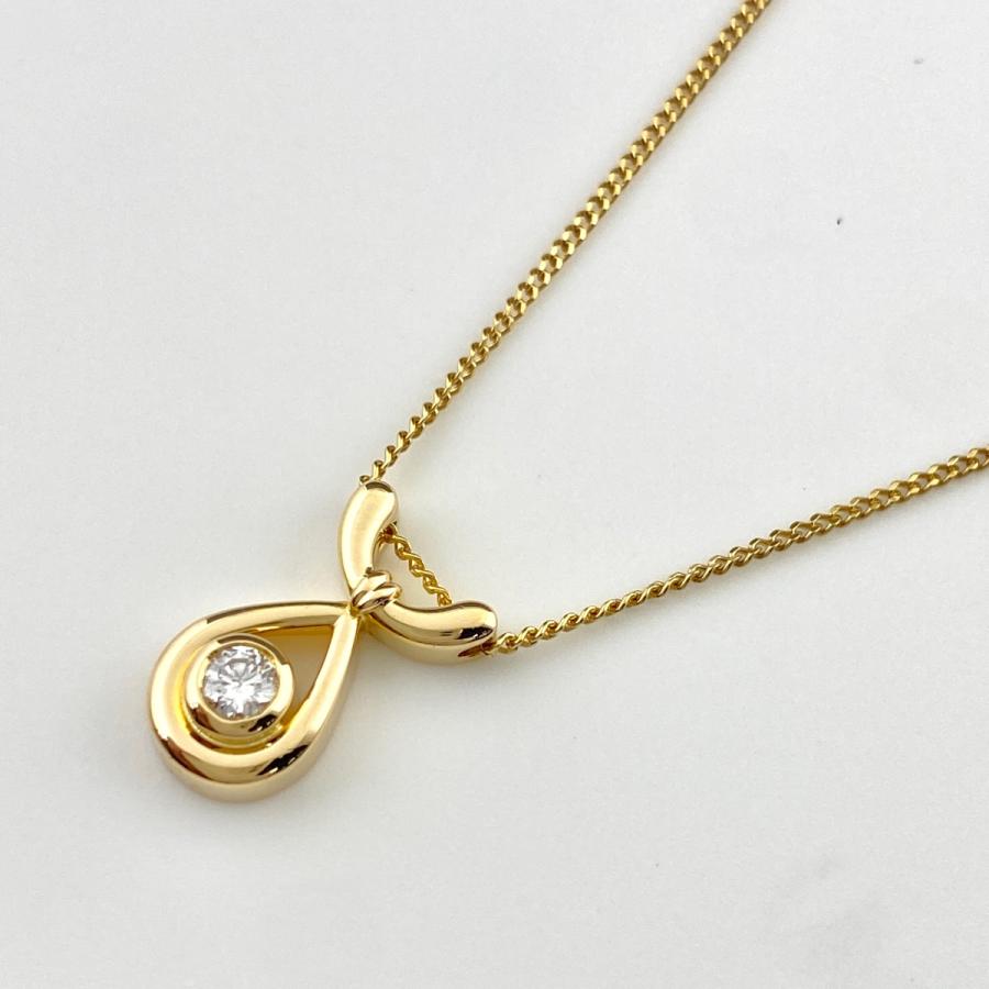 ダイヤモンド デザインネックレス YG イエローゴールド ペンダント  