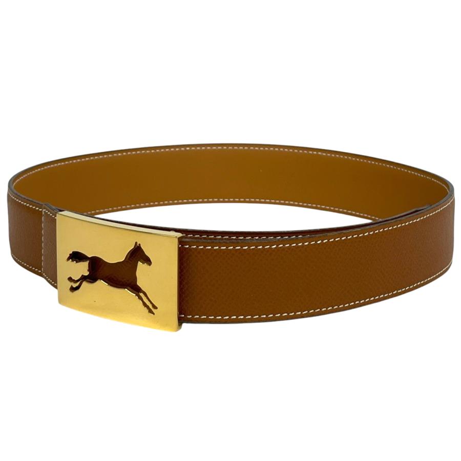 HERMES（エルメス） ホースバックル ベルト □B刻印 レザー ブラウン