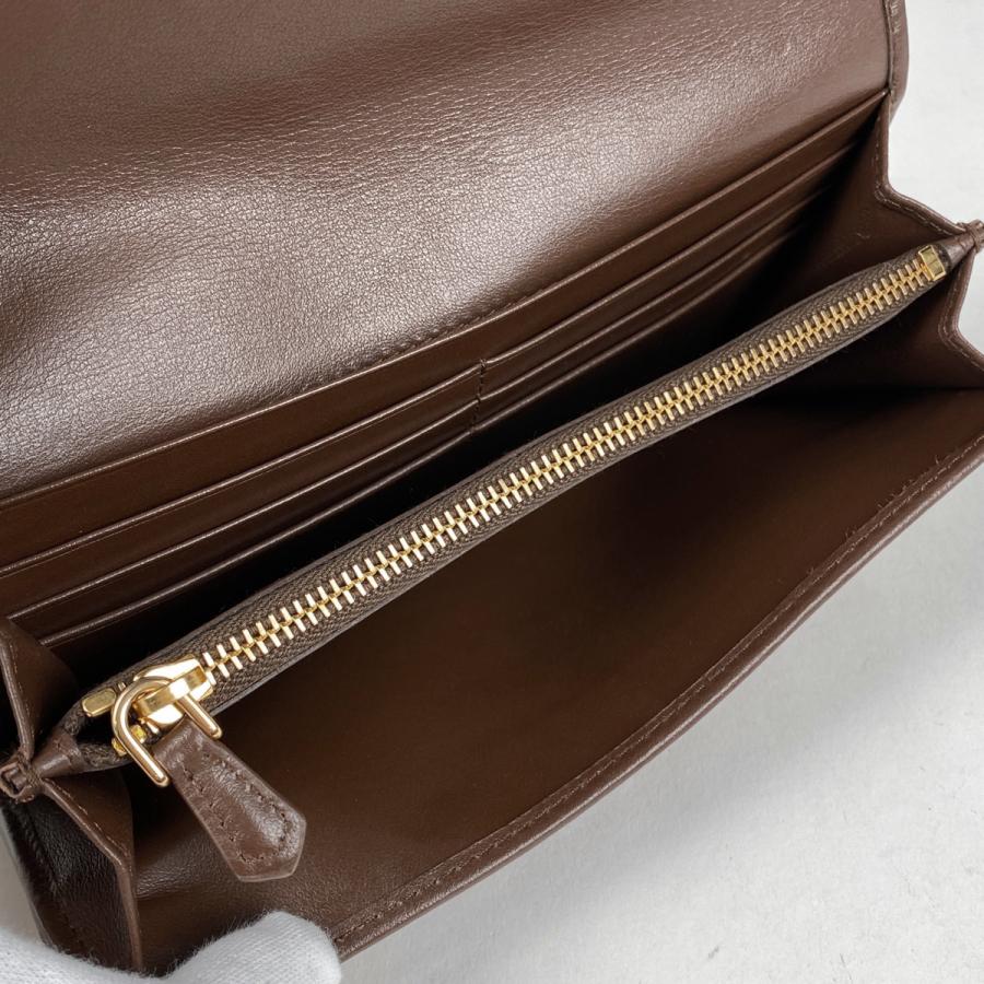 PRADA プラダ ロゴ 長財布 ベロア チェーン ベルベット ブラウン PRADA プラダ ロゴ 長財布 ベロア チェーン ベルベット ブラウン