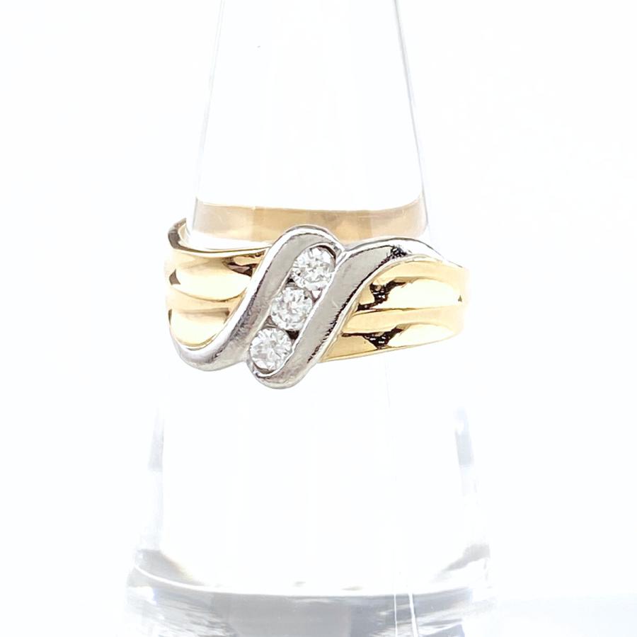 メレダイヤ デザインリング YG イエローゴールド プラチナ 指輪 リング  