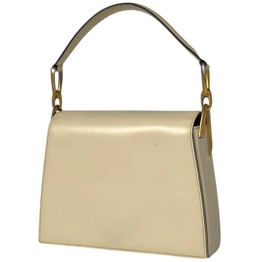 CELINE セリーヌ ロゴ ハンドバッグ 手提げ レザー クリーム