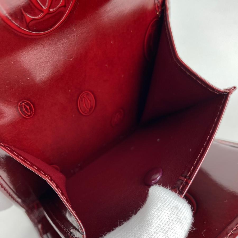 【美品 】Cartier カルティエ ハッピーバースデー 3つ折り財布 ボルドー CARTIER カルティエ ハッピーバースデー 三つ折り 二つ折り財布