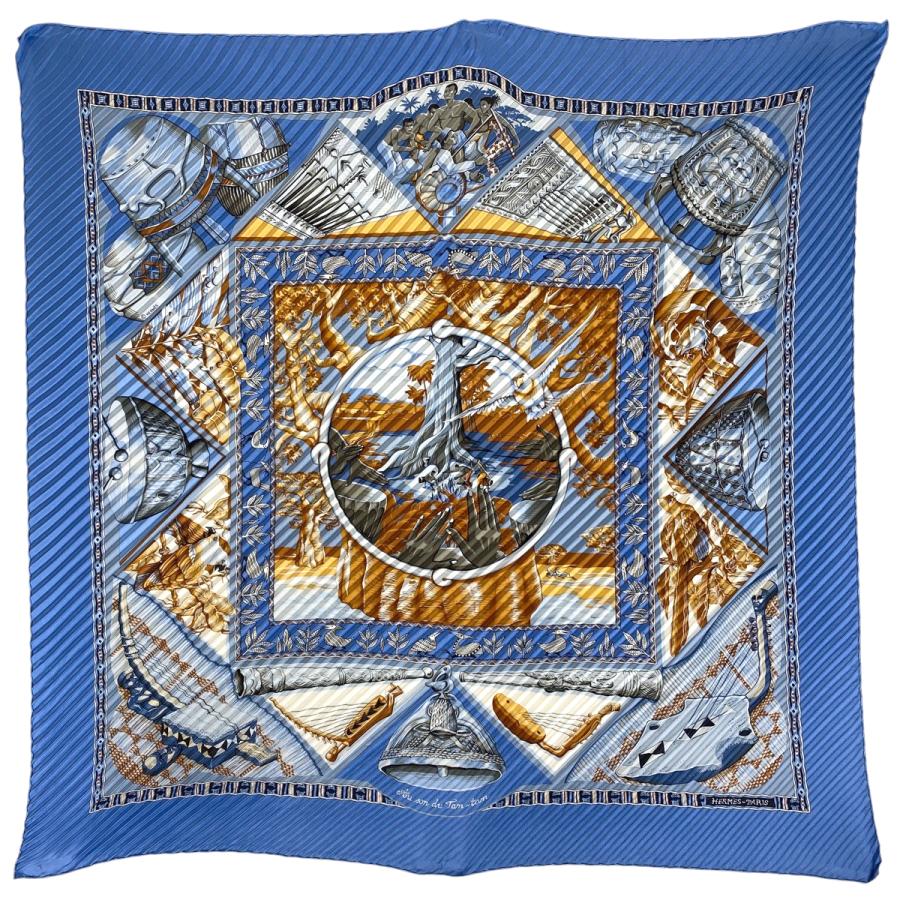 HERMES エルメス スカーフ カレ90 タムタムの音に合わせて シルク