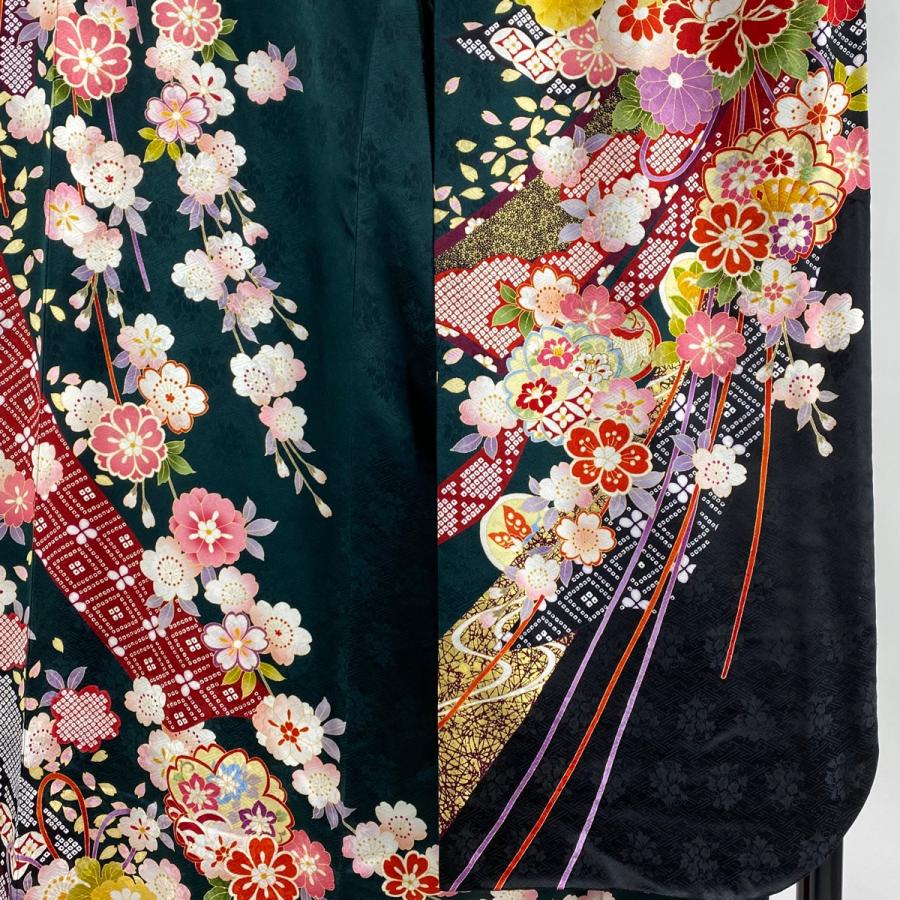 振袖 身丈172cm 裄丈69.5cm L 袷 袋帯フルセット 手鞠 草花 金糸 振袖 身丈172cm 裄丈69.5cm L 袷 袋帯フルセット 手鞠 草花 金糸