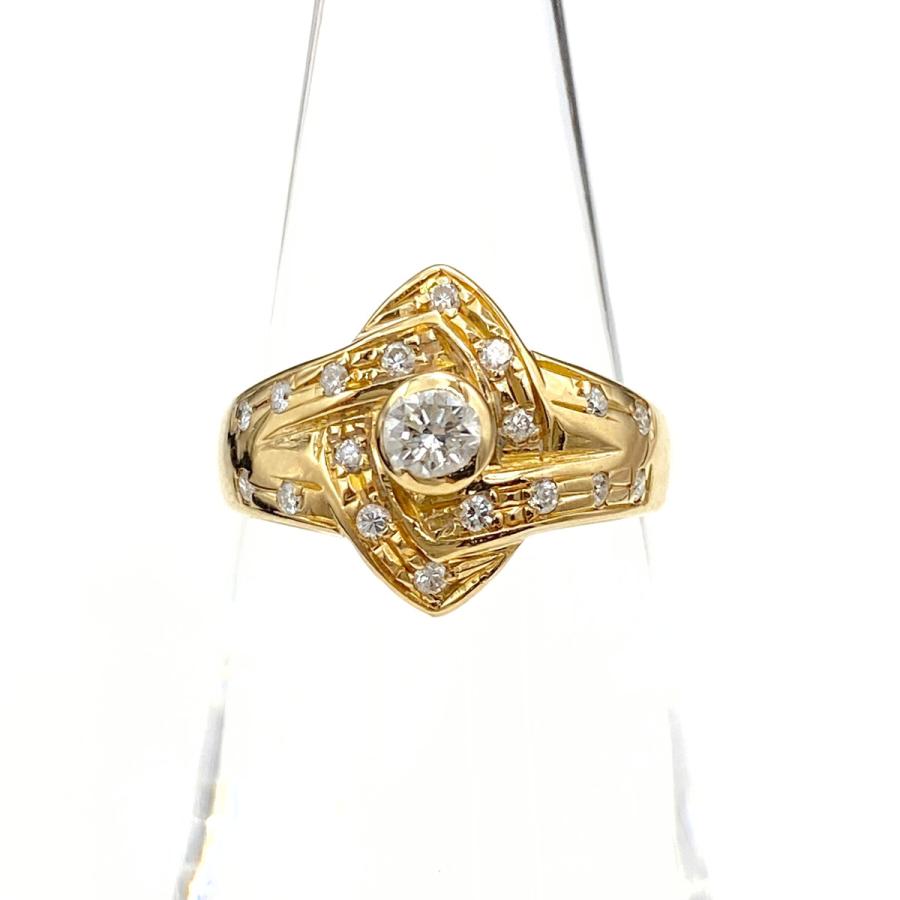 メレダイヤ デザインリング YG イエローゴールド 指輪 リング 12.5号  