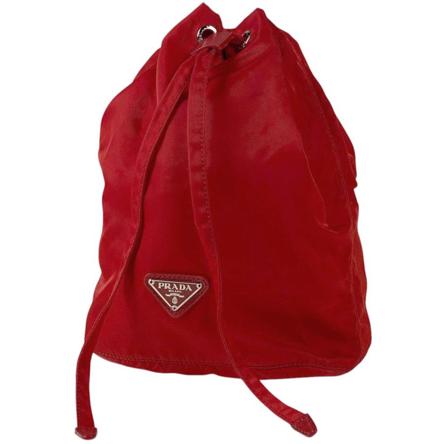 プラダ PRADA ロゴプレート ポーチ 小物入れ 巾着型 化粧ポーチ