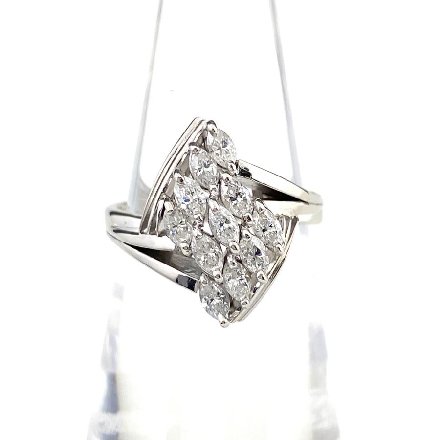 メレダイヤ デザインリング プラチナ 指輪 リング 9.5号 Pt900  