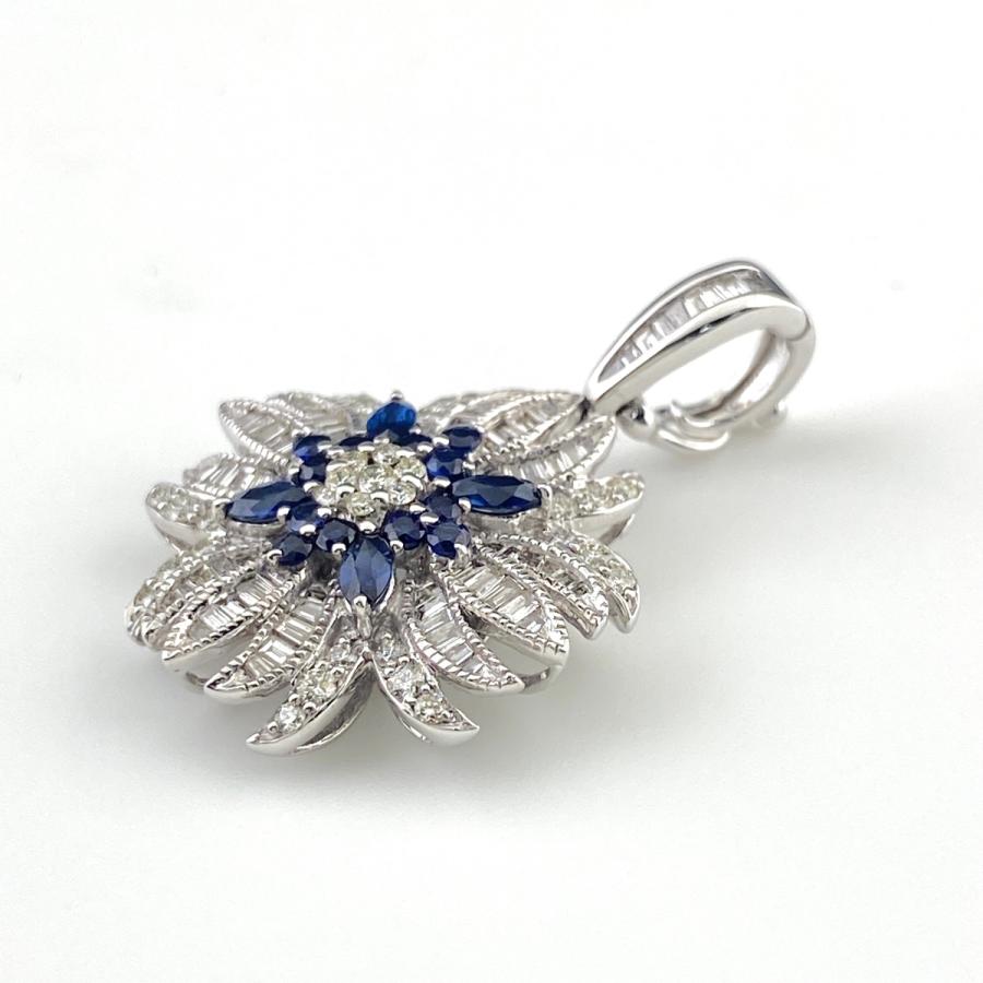 gstv k 18 W G サファイア＆ダイヤモンドペンダントトップ