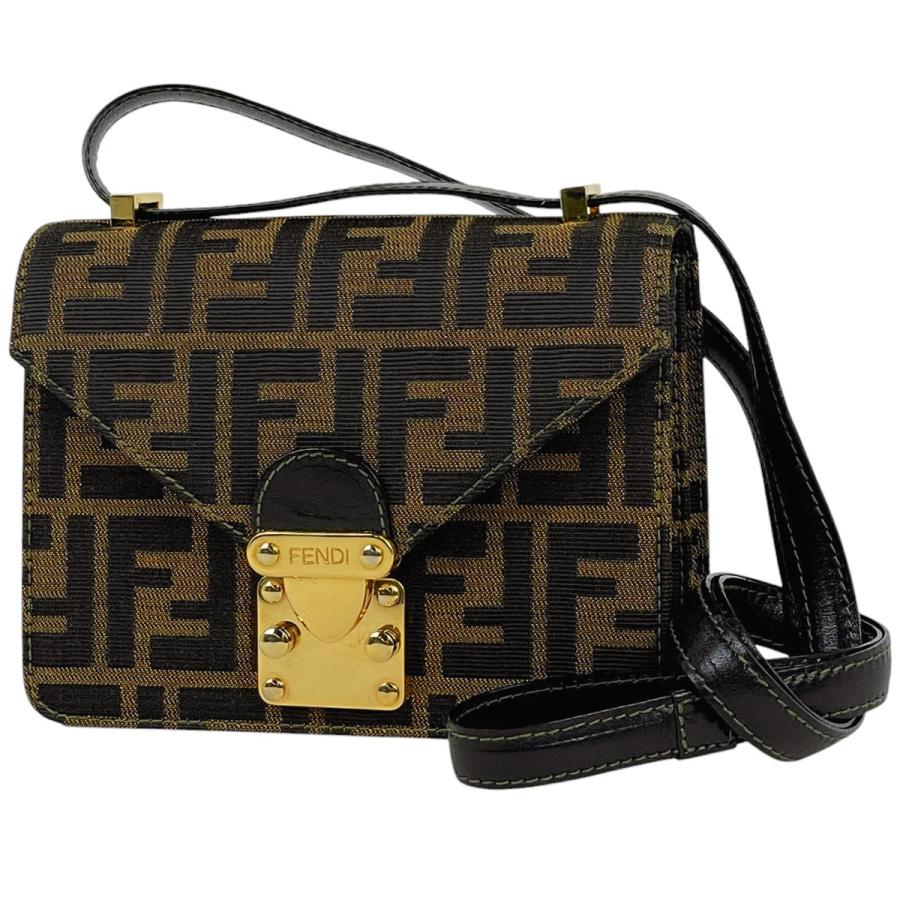 人気 フェンディ ショルダーバッグ ズッカ柄 クロスボディ 斜め掛け
