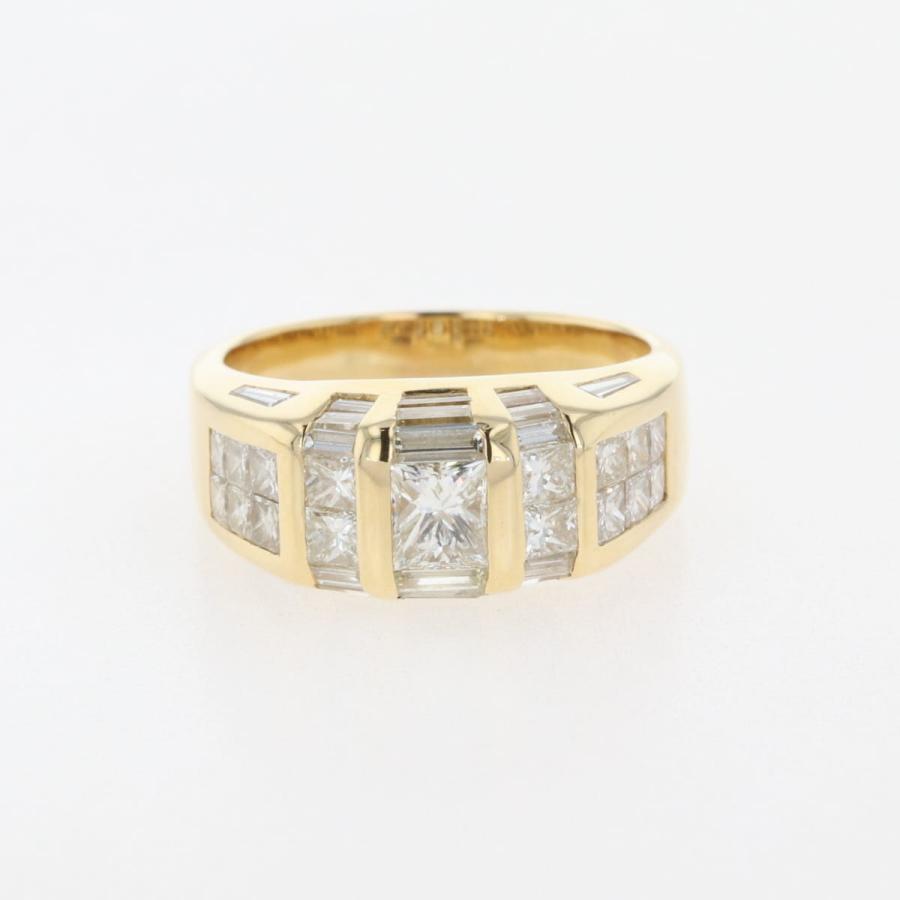 メレダイヤ デザインリング YG イエローゴールド 指輪 リング 12号 K18  