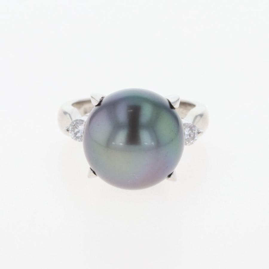 パール デザインリング プラチナ 指輪 メレダイヤ 真珠 リング 11号  