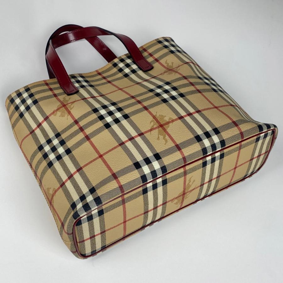 BURBERRY LONDON バーバリー ロンドン ノバチェック柄 トート バーバリーロンドン トートバッグ ノバチェック 赤