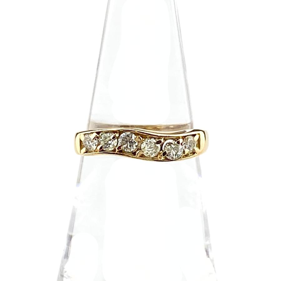 メレダイヤ デザインリング YG イエローゴールド 指輪 リング 12号 K18