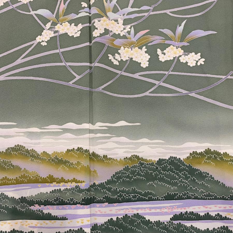 訪問着 身丈156.5cm 裄丈62cm S 袷 杉村典重 加賀友禅 落款あり 訪問着 身丈156.5cm 裄丈62cm S 袷 杉村典重 加賀友禅 落款あり