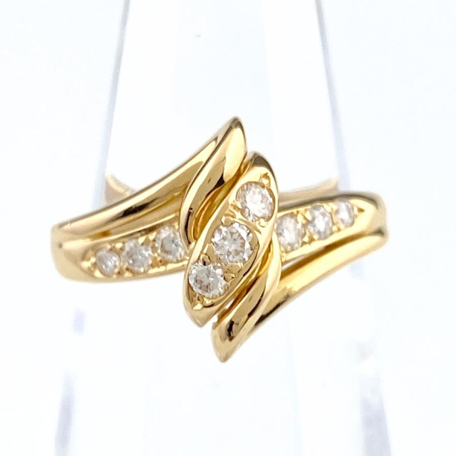 POLA ポーラ メレダイヤ デザインリング YG イエローゴールド 指輪  