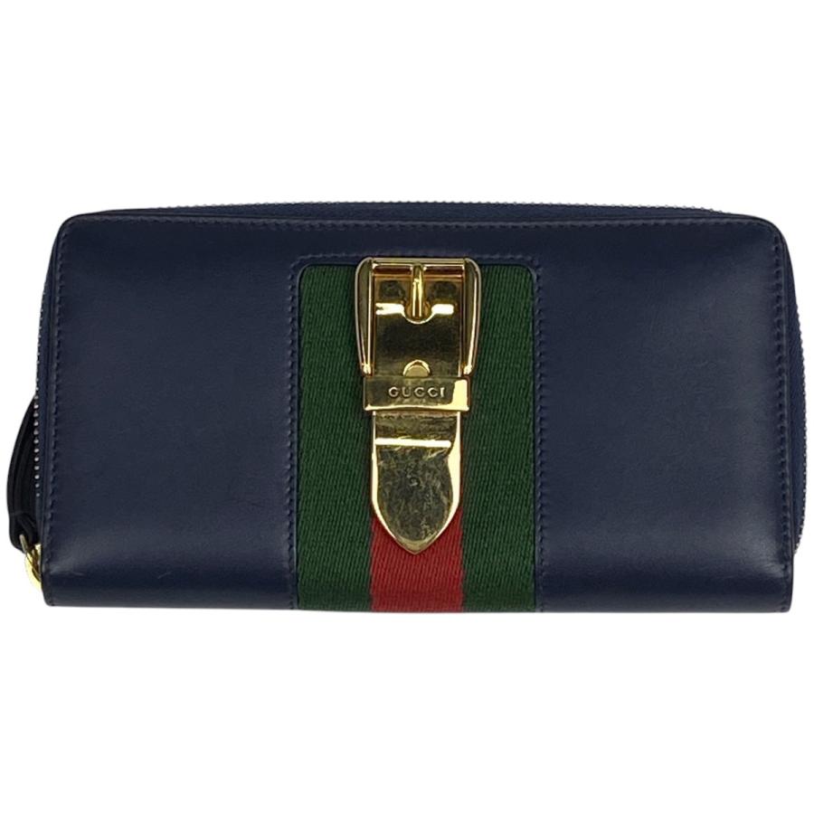 GUCCI グッチ シルヴィ ラウンドファスナー 長財布 シェリーライン  