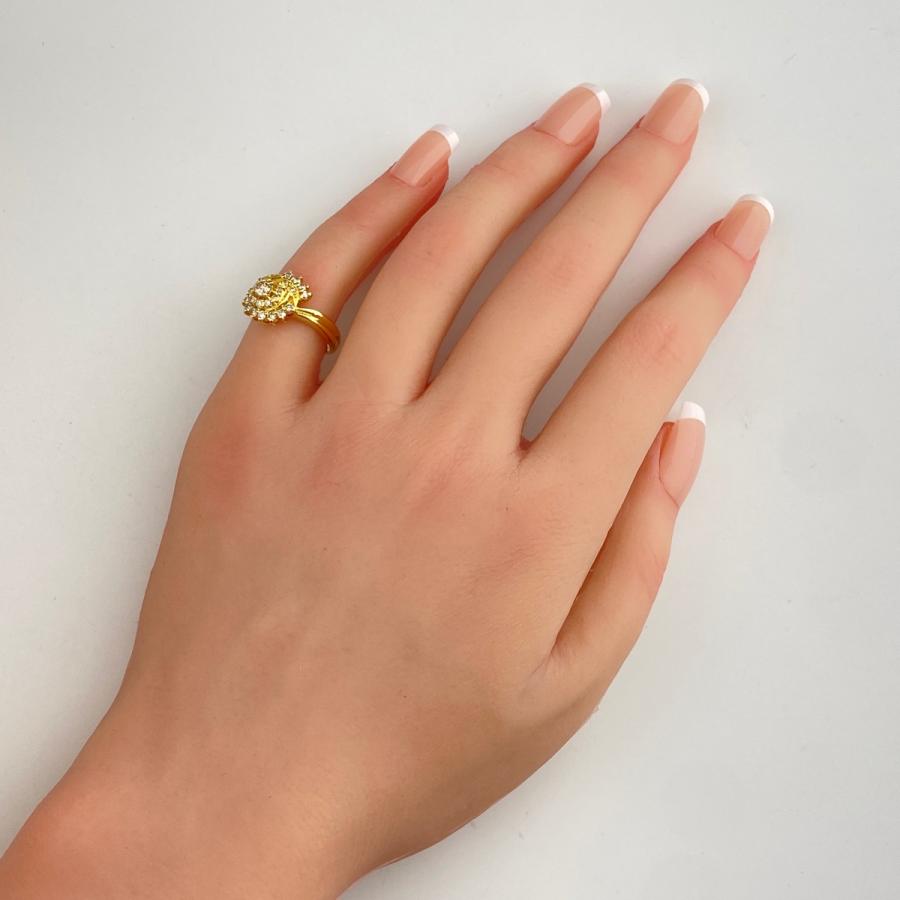 メレダイヤ デザインリング YG イエローゴールド 指輪 リング 9.5号