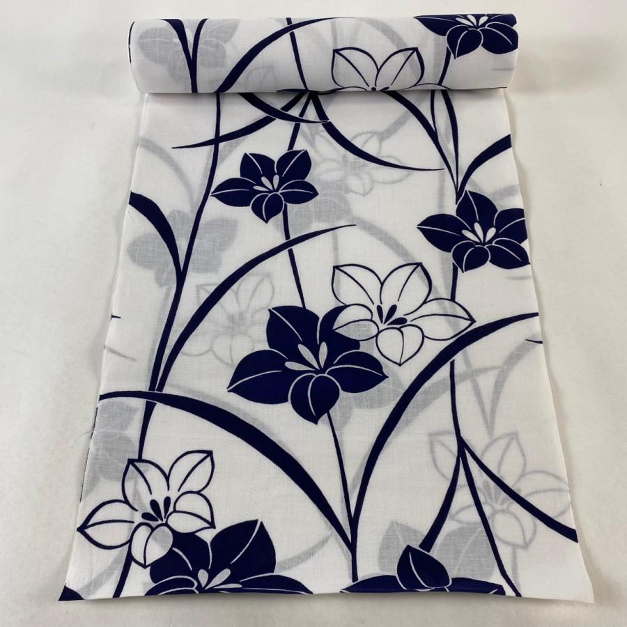 反物 優品 浴衣 草花 白 綿 中古 : リユースセレクトショップバイセル  