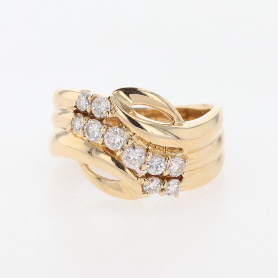 メレダイヤ デザインリング YG イエローゴールド 指輪 リング 11.5号  