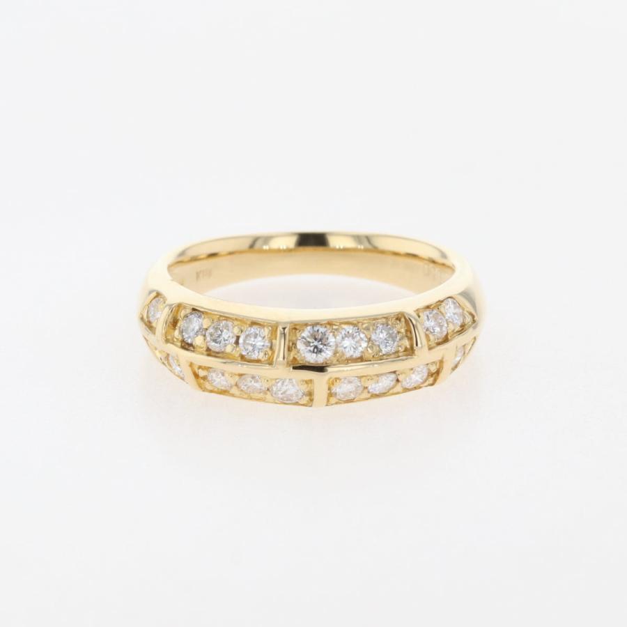 メレダイヤ デザインリング YG イエローゴールド 指輪 リング 11号 K18  