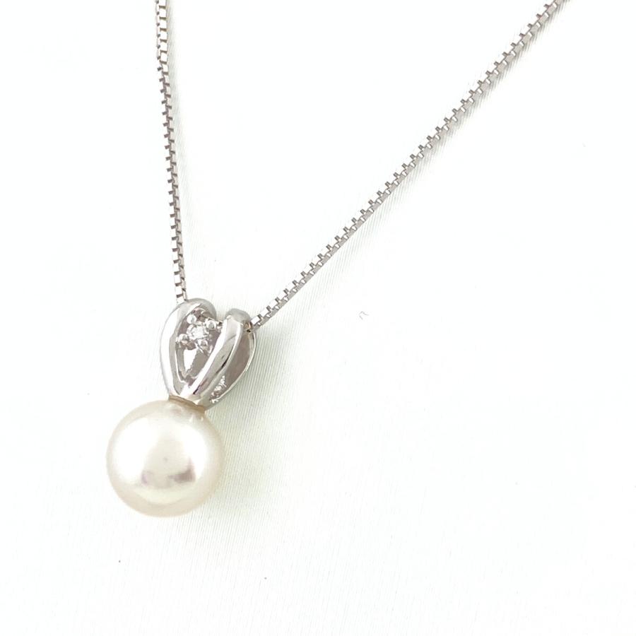 タサキ TASAKI パール デザインネックレス WG ホワイトゴールド 
