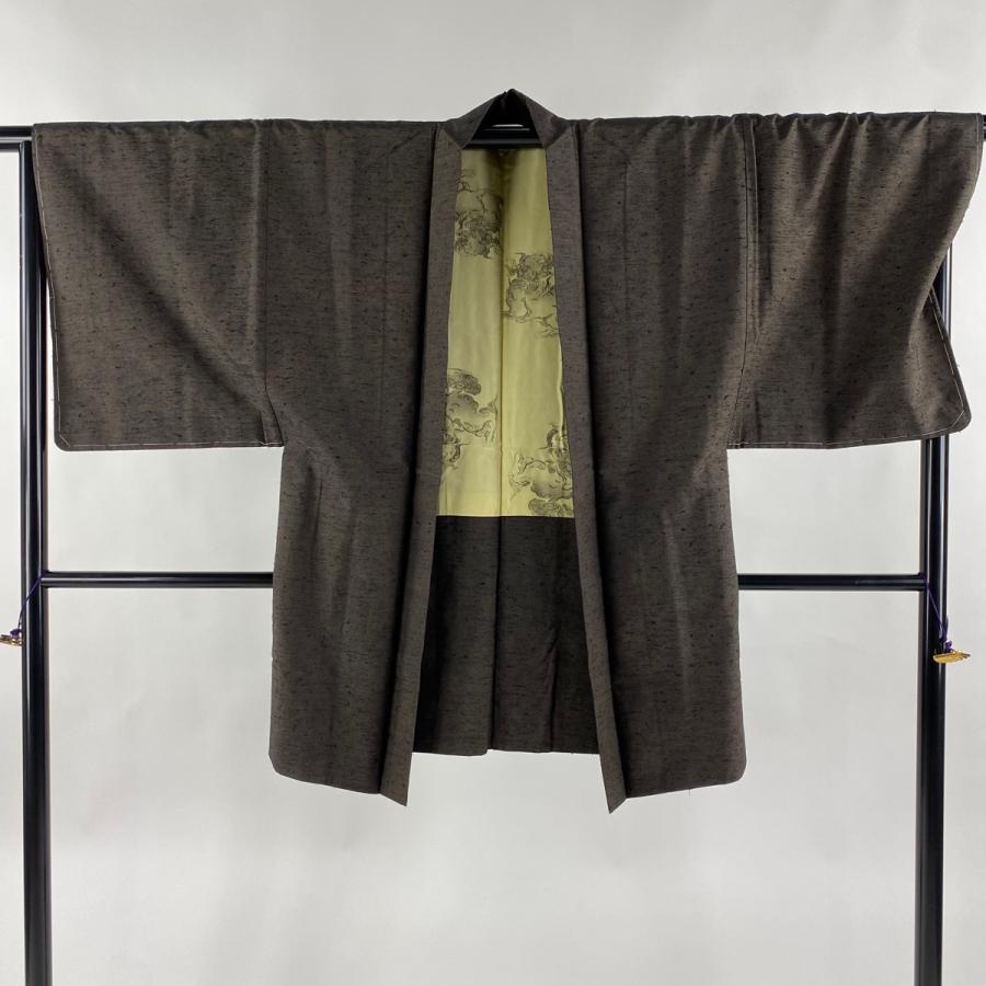 男着物 身丈140.5cm 裄丈68cm S 袷 アンサンブル 紬地 焦茶色 男着物 身丈140.5cm 裄丈68cm S 袷 アンサンブル 紬地 焦茶色