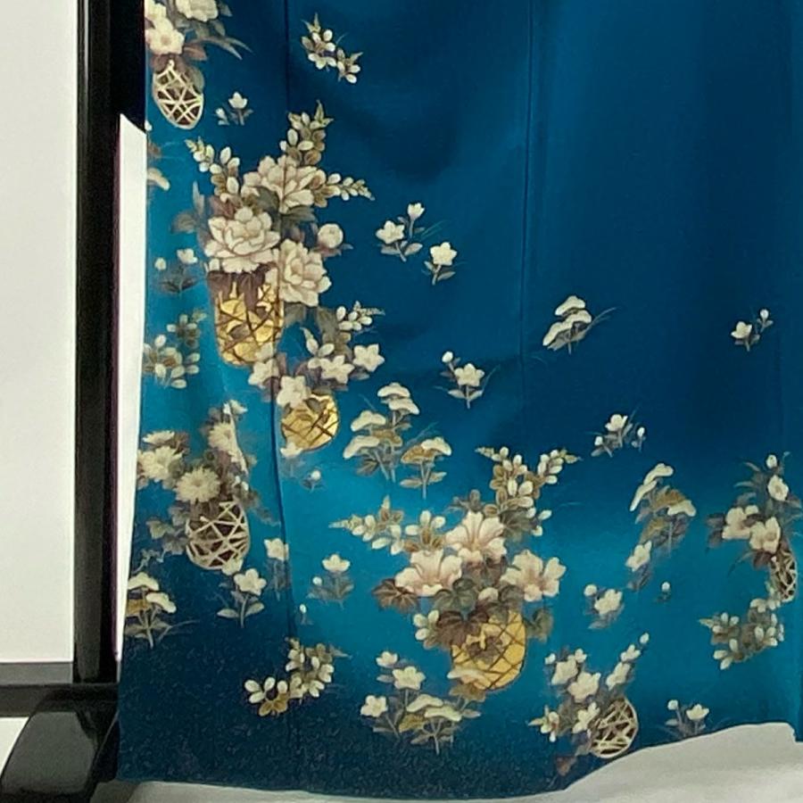 振袖 身丈164.5cm 裄丈69cm L 袷 鈴乃屋 花籠 秋草 金彩 振袖 身丈164.5cm 裄丈69cm L 袷 鈴乃屋 花籠 秋草 金彩