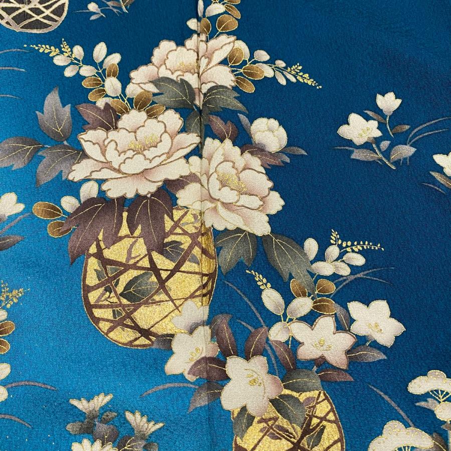 振袖 身丈164.5cm 裄丈69cm L 袷 鈴乃屋 花籠 秋草 金彩 振袖 身丈164.5cm 裄丈69cm L 袷 鈴乃屋 花籠 秋草 金彩