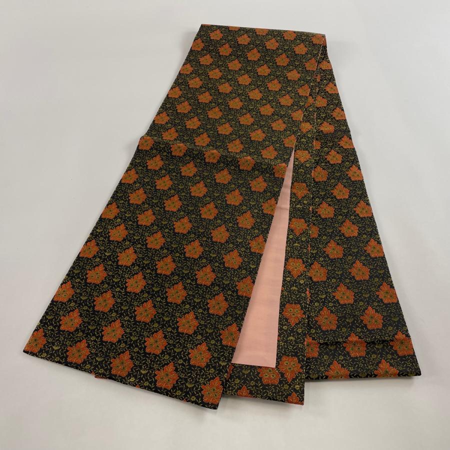 開き名古屋帯 美品 名品 龍村美術織物 草花 金糸 黒 正絹 中古 開き名古屋帯 美品 名品 龍村美術織物 草花 金糸 黒 正絹 中古