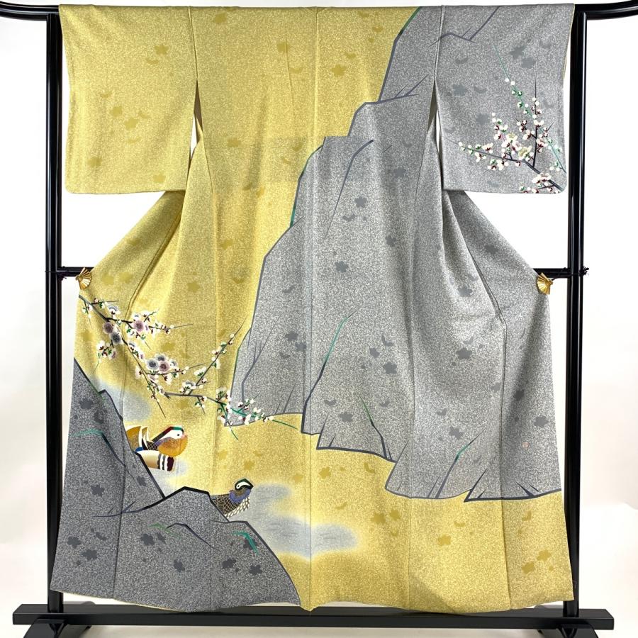 訪問着 身丈156cm 裄丈63.5cm S 袷 TOKIO et TOKI 落款あり 枝梅 鴛鴦  