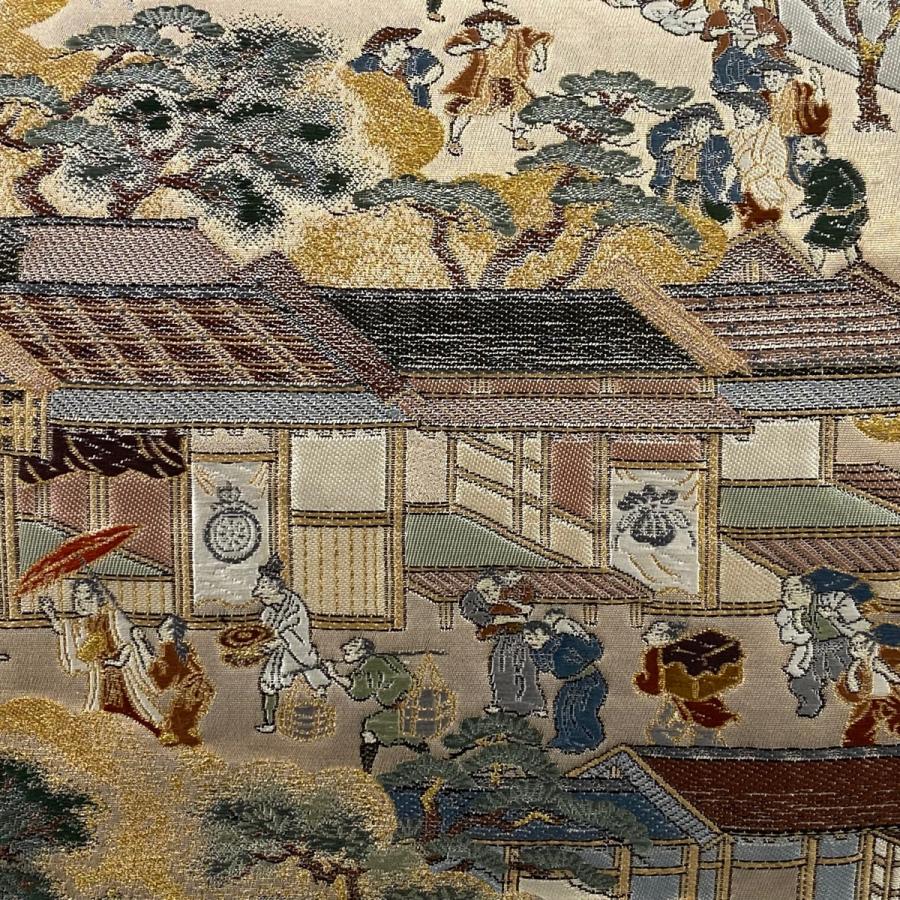 袋帯 秀品 落款あり 東京博物館 舟木家旧蔵本洛中洛外図 南蛮人 袋帯 秀品 落款あり 東京博物館 舟木家旧蔵本洛中洛外図 南蛮人