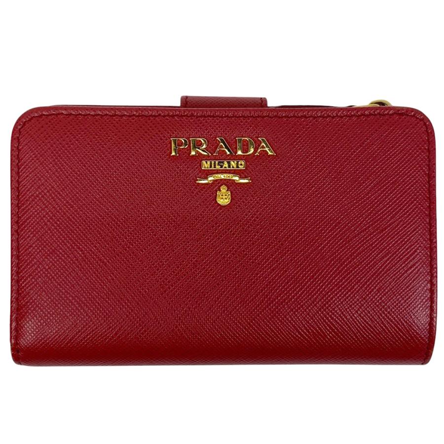 PRADA プラダ ロゴ 二つ折り 財布 L字ファスナー 二つ折り財布  