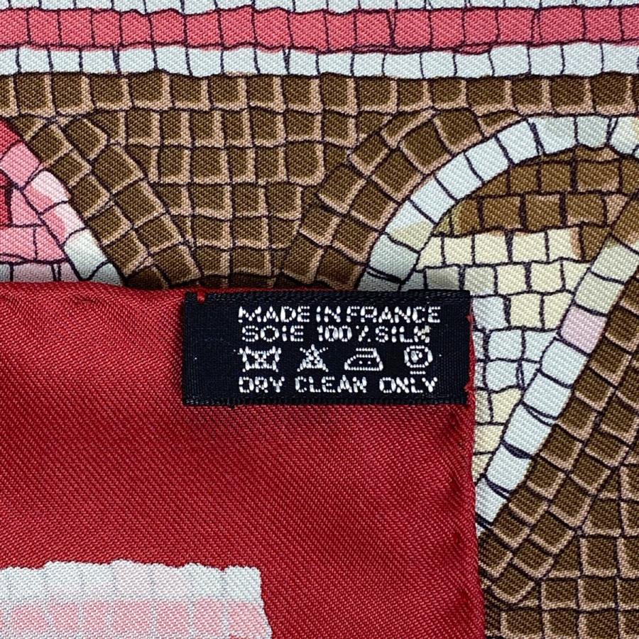 1391 エルメス カレ90 モザイク タイル柄 動物 シルク スカーフ 1391 エルメス カレ90 モザイク タイル柄 動物 シルク スカーフ