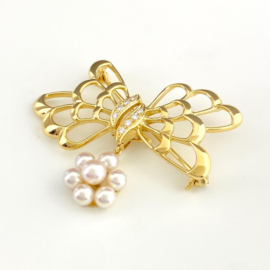 ミキモト パール ダイヤ ブローチ パール9.9mm【21687】 ミキモト パール ダイヤ ブローチ パール9.9mm【21687】