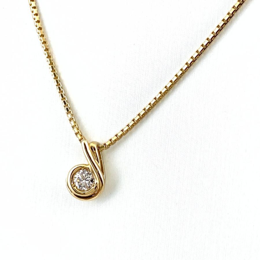 ダイヤモンド デザインネックレス YG イエローゴールド ペンダント  