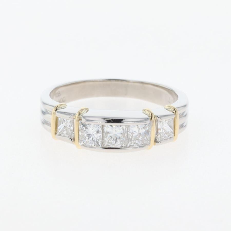 メレダイヤ デザインリング プラチナ YG イエローゴールド 指輪 リング  