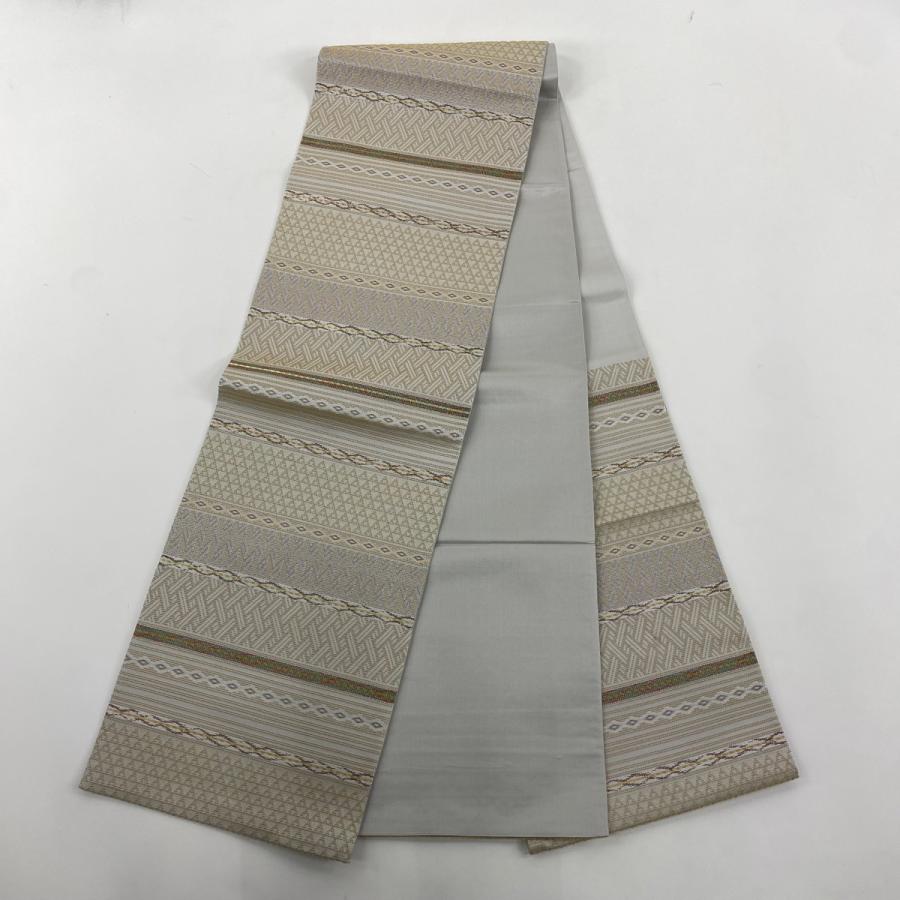 訪問着 身丈165cm 裄丈66.5cm M 袷 袋帯セット 落款あり 草花 金彩  