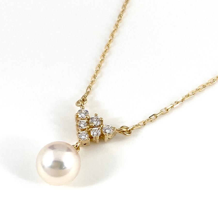 MIKIMOTO ミキモト パール デザインネックレス YG イエローゴールド  