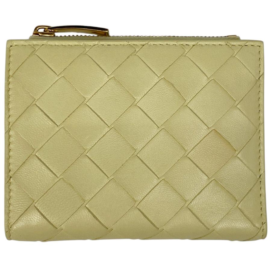 BOTTEGA VENETA ボッテガヴェネタ マキシ  イントレチャート イエロー 2つ折り財布 レザー レディース シルバー金具 BOTTEGA VENETA ボッテガヴェネタ マキシ イントレチャート イエロー 2