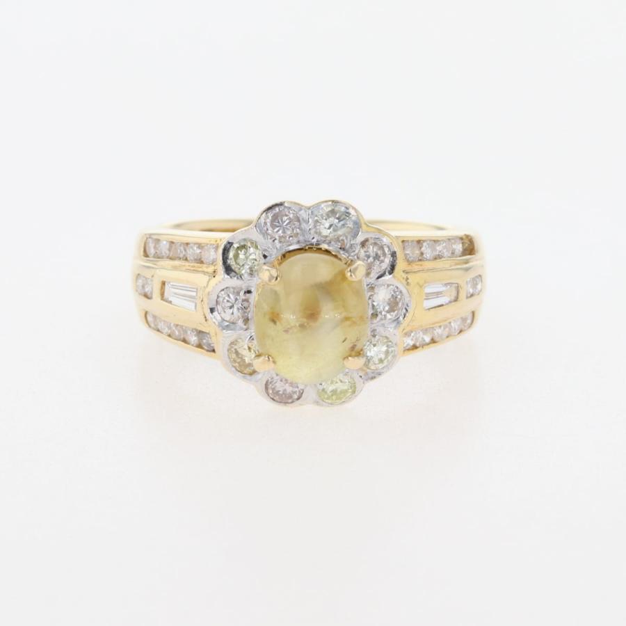 クリソベリルキャッツアイ デザインリング YG イエローゴールド 指輪  