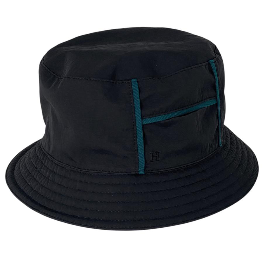 【新品未使用】HERME エルメス ポリナイロン バケットハット レザージップ 中古・古着通販】HERMES (エルメス) レザー切替カシミヤバケットハット