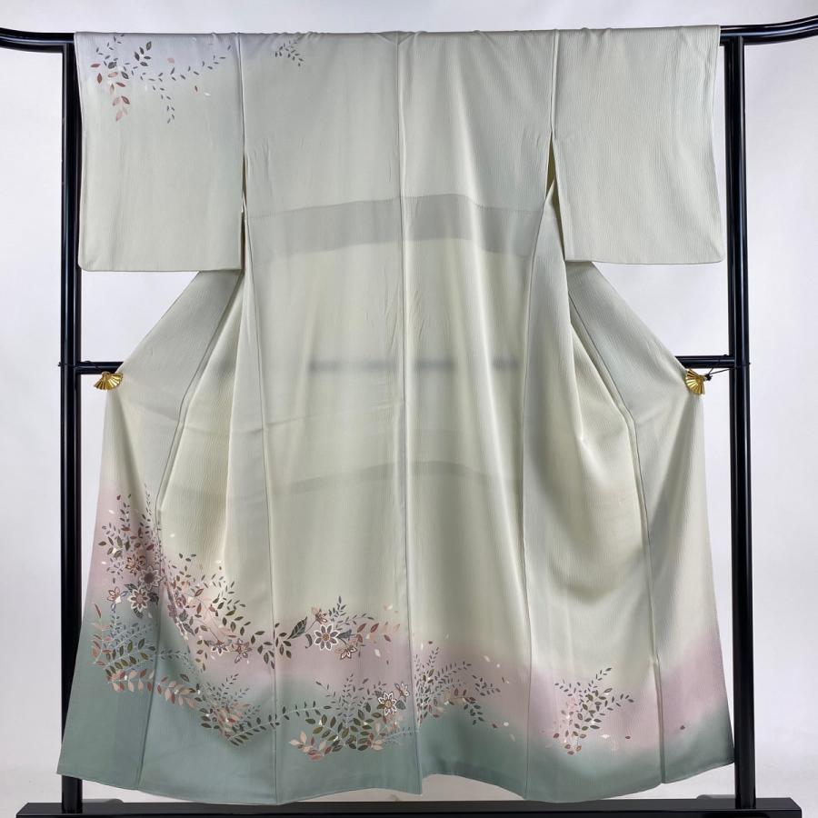 付下げ 身丈153.5cm 裄丈63cm S 袷 CHJIこれくしょん 草花 金銀彩  