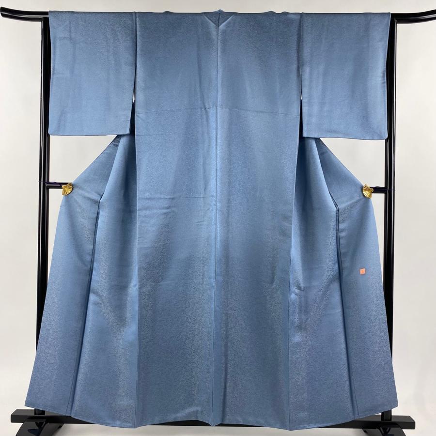 色無地 身丈157cm 裄丈65cm M 袷 久保田一竹工房 落款あり 花唐草 金糸  