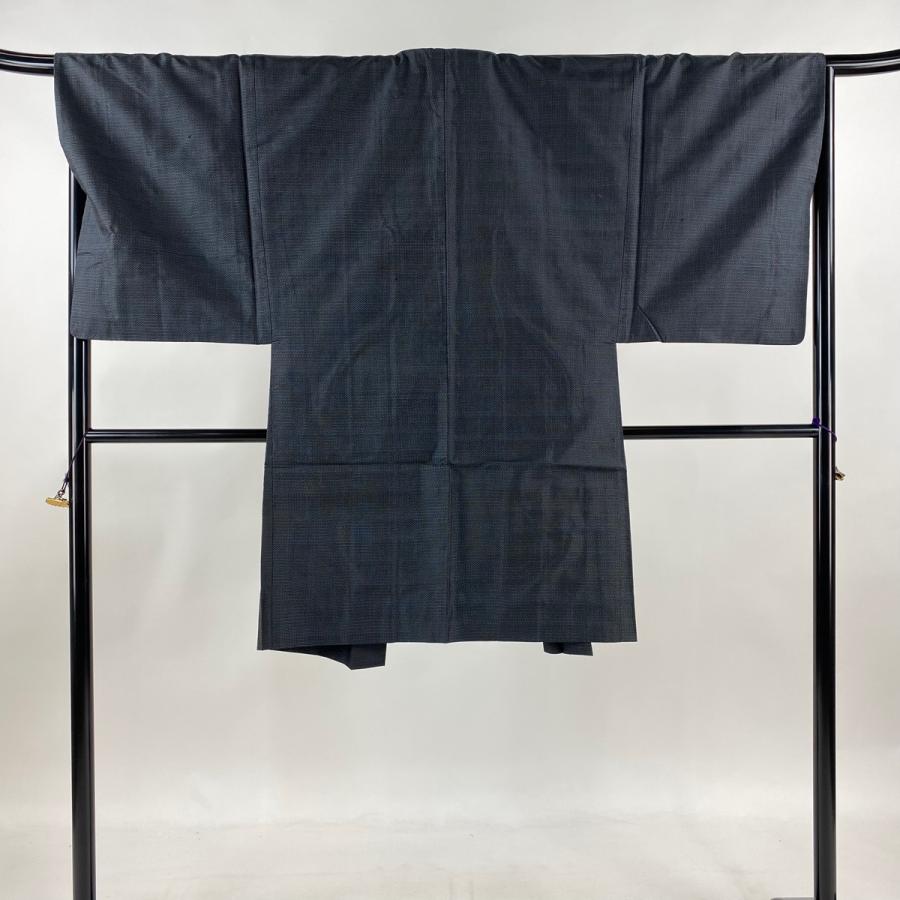 美品 髭紬 丈167 裄67.5 紬 身丈167cm 裄丈64cm M 袷