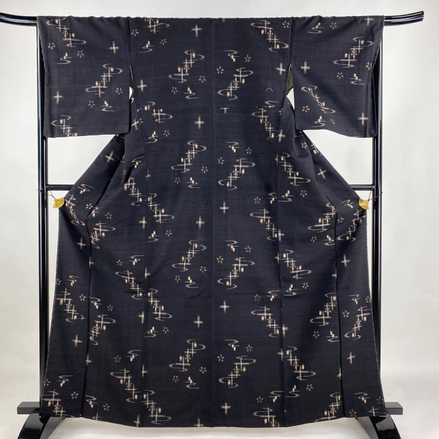 訪問着 身丈154cm 裄丈62.5cm S 袷 雪芝 菊 金彩 灰紫 正絹 優品