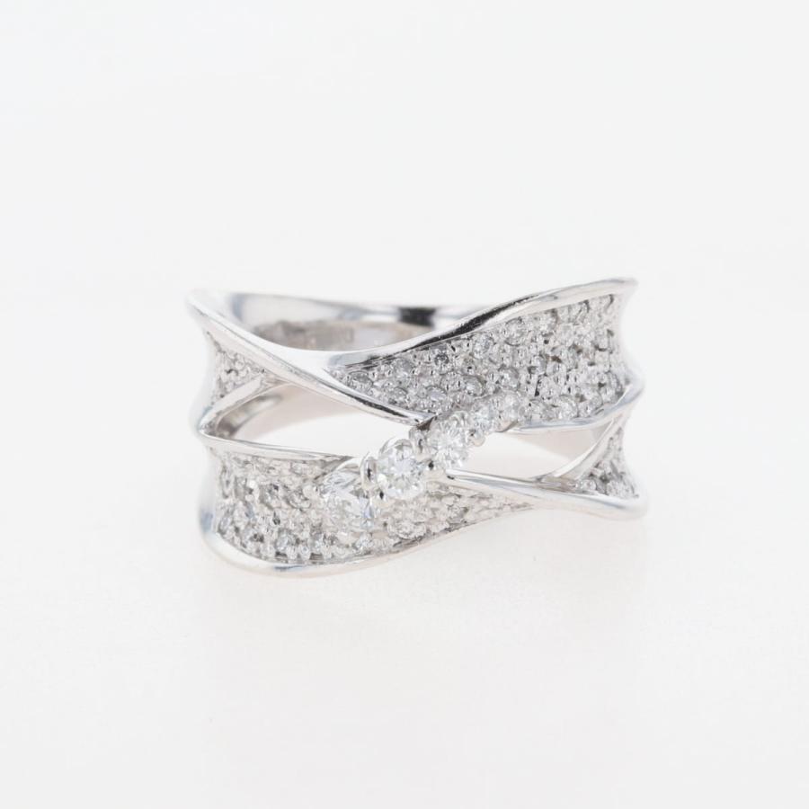 メレダイヤ デザインリング WG ホワイトゴールド 指輪 リング 12号 K18  