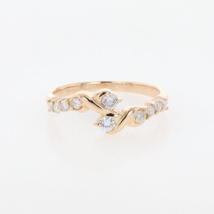 メレダイヤ デザインリング PG ピンクゴールド 指輪 リング 10号 K18