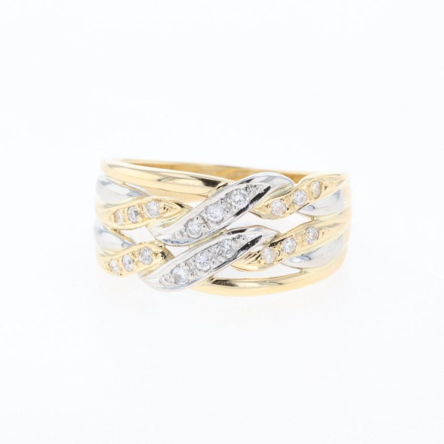 メレダイヤ デザインリング YG イエローゴールド プラチナ 指輪 リング  