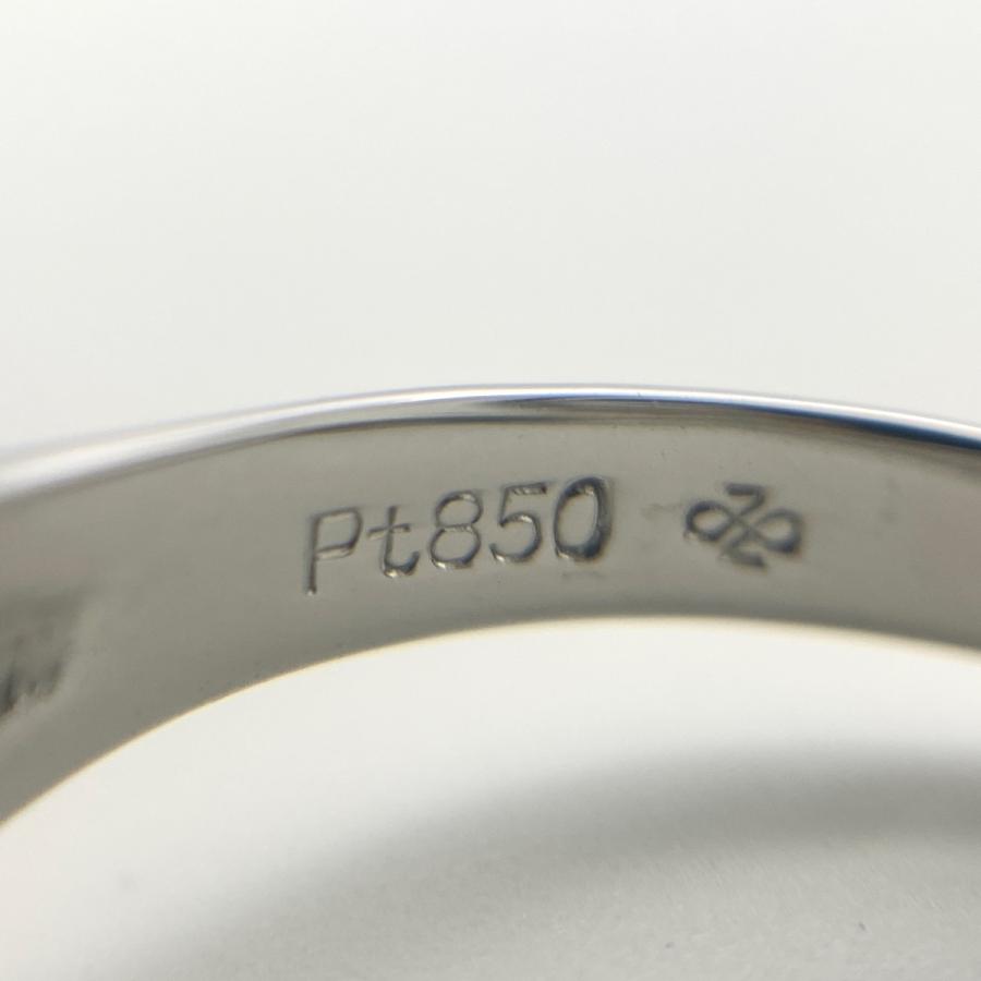 エメラルド デザインリング プラチナ 指輪 メレダイヤ リング 13